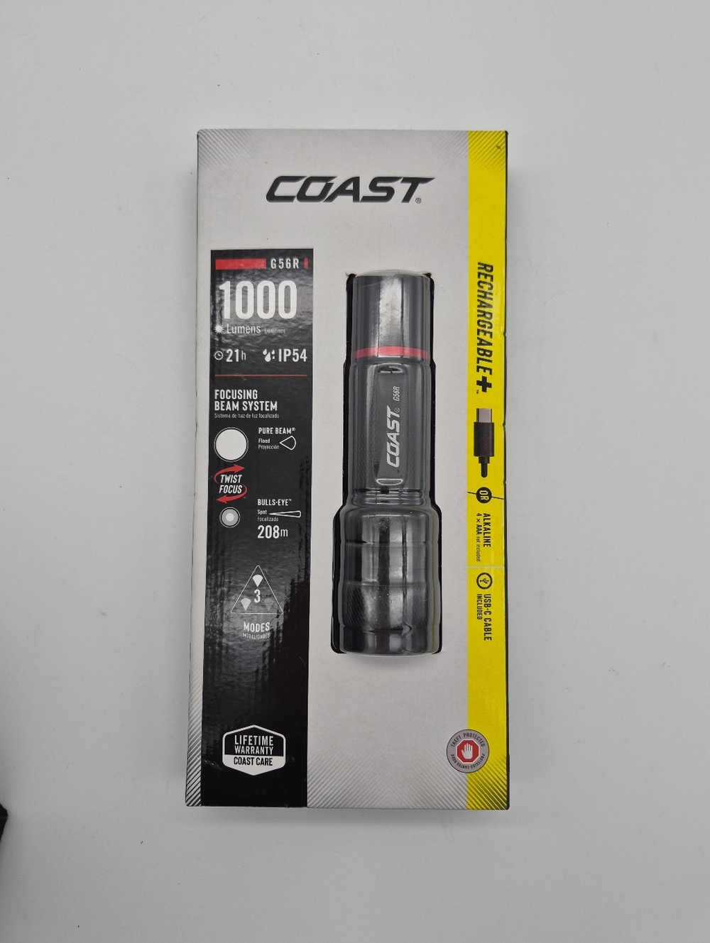 COAST 1000-Lumen Black Rechargeable Flashlight G56R
